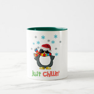 apenas chilreando legal pinguim, design de caneca 