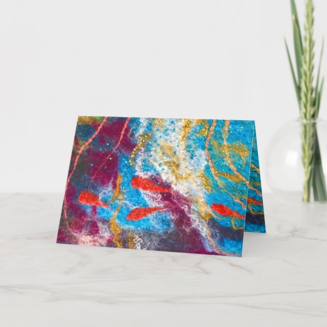 Apenas Continue Nadando cartão de arte felicitado  (Frente)