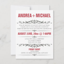 Apenas convites para Merlot e Recepção de casament