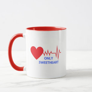 Apenas Coração Namorado Coração Vermelho Caneca de