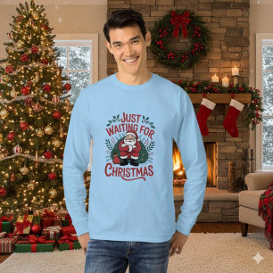 Apenas Esperando pelo Natal Camiseta Masculina do