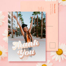 Apenas Graduação Peachy Obrigado Cartão Postal