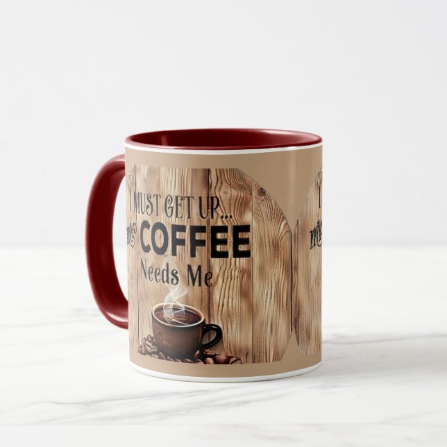 Apenas Levantar & Caneca de Café – Manhã Divertida (Frente Esquerda)