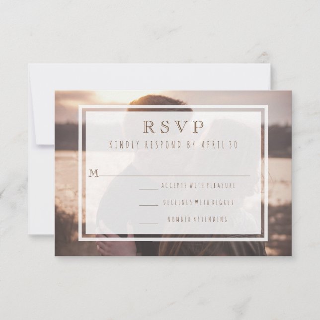 Apenas o RSVP de Destino de Casamento Moderno dos  (Frente)