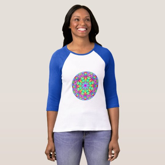 Apenas olhe-me t-shirt azul da mandala camiseta