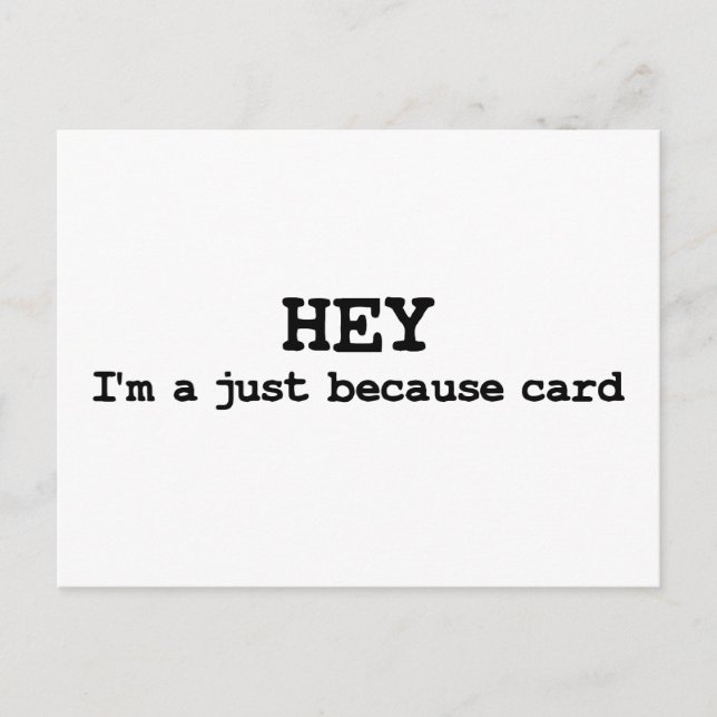 Apenas porque cartão postal engraçado (Frente)