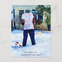 Apenas Relaxando Roupa de Calça Congelada Cartão P