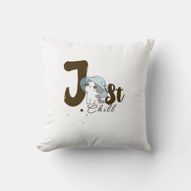 Apenas Relaxar Almofada Cinza – Casual Relaxado  (Frente)