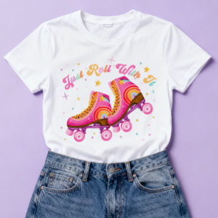 Apenas Role Com Isso Patinação Teen Retro Rosa
