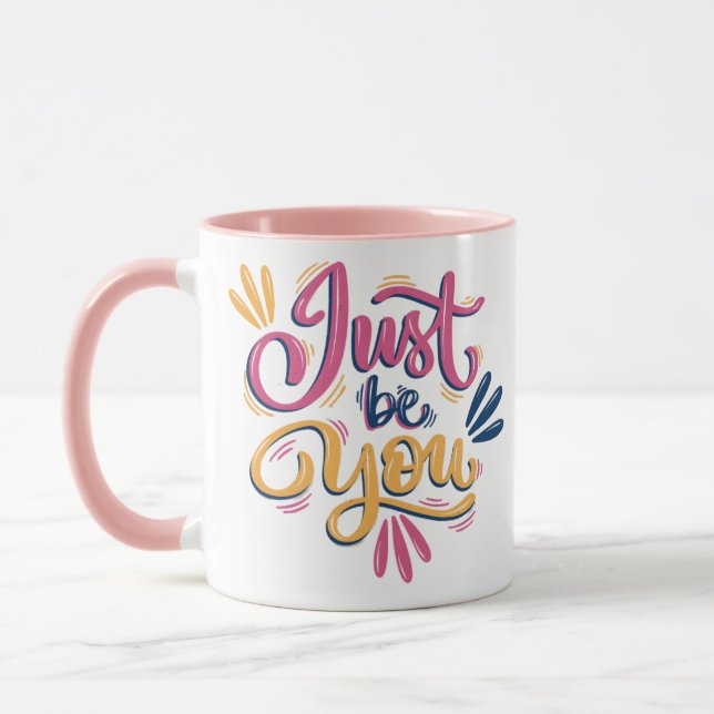 Apenas seja você caneca de café moderna  (Esquerda)