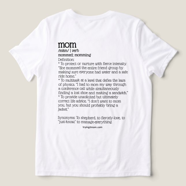 Apenas Tentando 2 Mãe, Verbo  (Verso do Design )