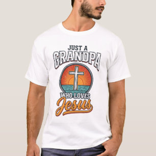 Apenas um avô que ama Jesus Camisa Vintage Cruz