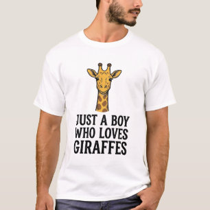 Apenas um Menino que Ama Girafas Camiseta Girafa F