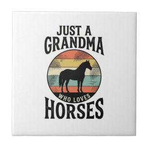 Apenas uma avó que ama cavalos design vintage