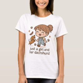 Apenas uma garota e sua camiseta Dachshund - Mulhe