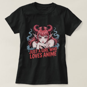 Apenas Uma Garota Que Ama Anime Camiseta de Menina