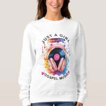 Apenas uma garota que ama camiseta de música gospe