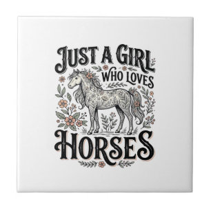 Apenas uma garota que ama cavalos Design floral vi