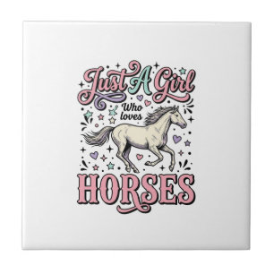 Apenas Uma Garota Que Ama Cavalos Design Vetorial