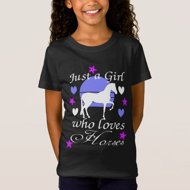 Apenas Uma Garota Que Ama Cavalos em Camiseta Roxa (Frente)