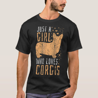 Apenas Uma Garota Que Ama Corgis T Camiseta Vintag