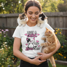 Apenas Uma Garota Que Ama Gatos Camiseta De Gatinh