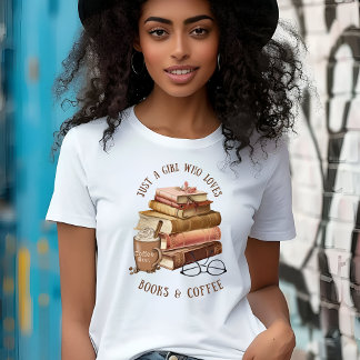 Apenas uma garota que ama livros e camiseta de caf
