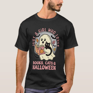 Apenas uma garota que ama livros gatos camiseta de