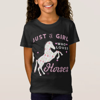 Apenas Uma Menina Que Adora Camiseta De Cavalos