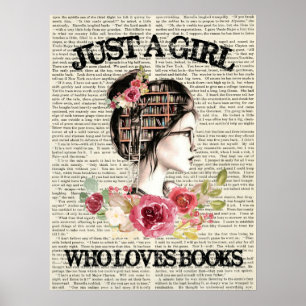 Apenas Uma Menina Que Adora Livros Poster De Madei