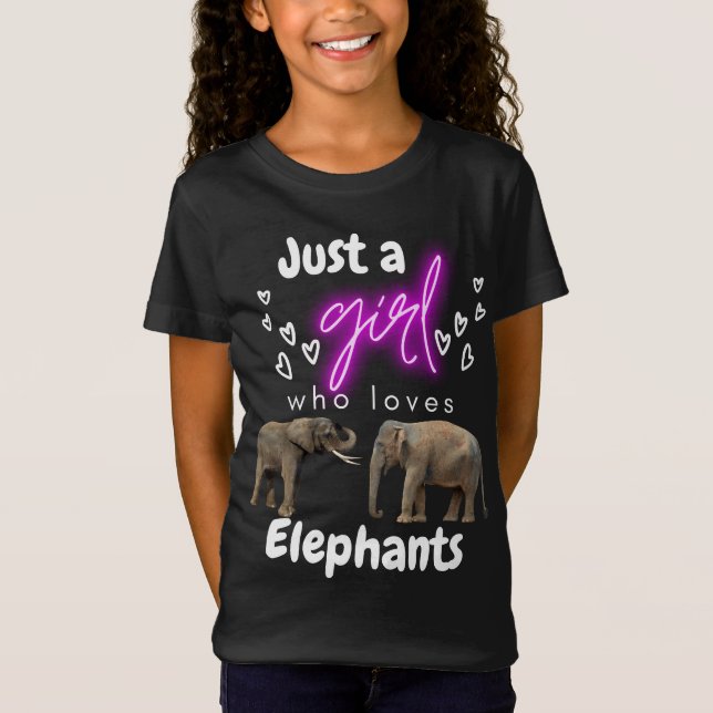 Apenas Uma Menina Que Ama A Camiseta De Elefantes (Frente)