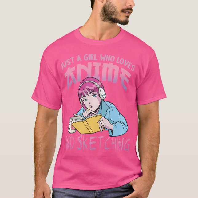 Apenas Uma Menina Que Ama Anime E Esboça Camisa Pa (Frente)