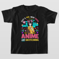 Apenas Uma Menina Que Ama Anime E Esboça Camiseta