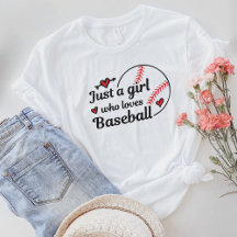 Apenas Uma Menina Que Ama Camiseta De Baseball