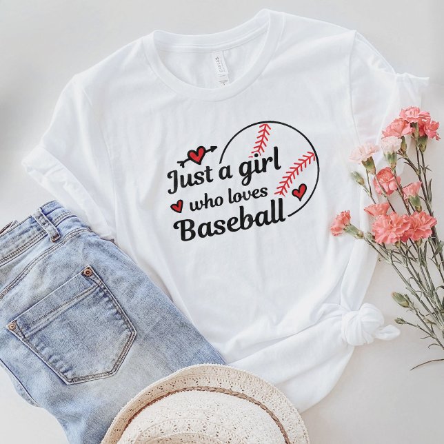 Apenas Uma Menina Que Ama Camiseta De Baseball (Criador carregado)
