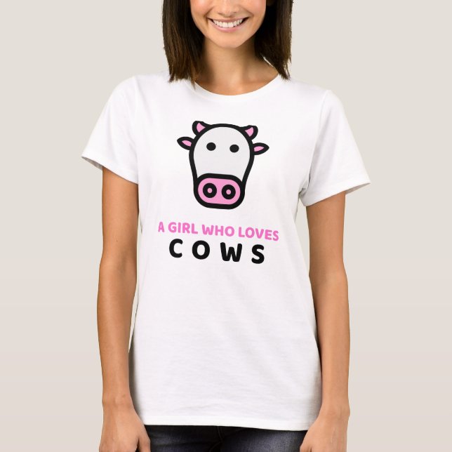 Apenas Uma Menina Que Ama Camiseta De Vacas (Frente)
