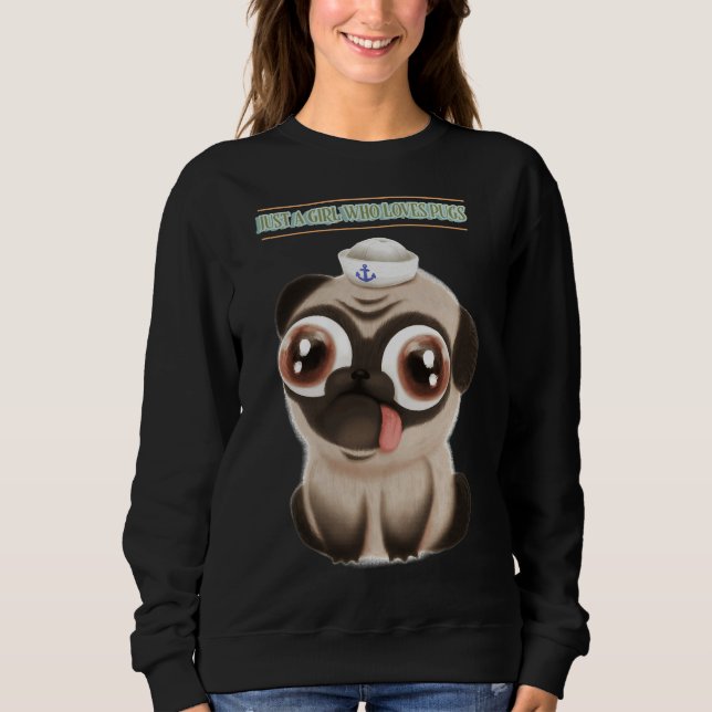 Apenas Uma Menina Que Ama Pugs Clássicos Na Camisa (Frente)