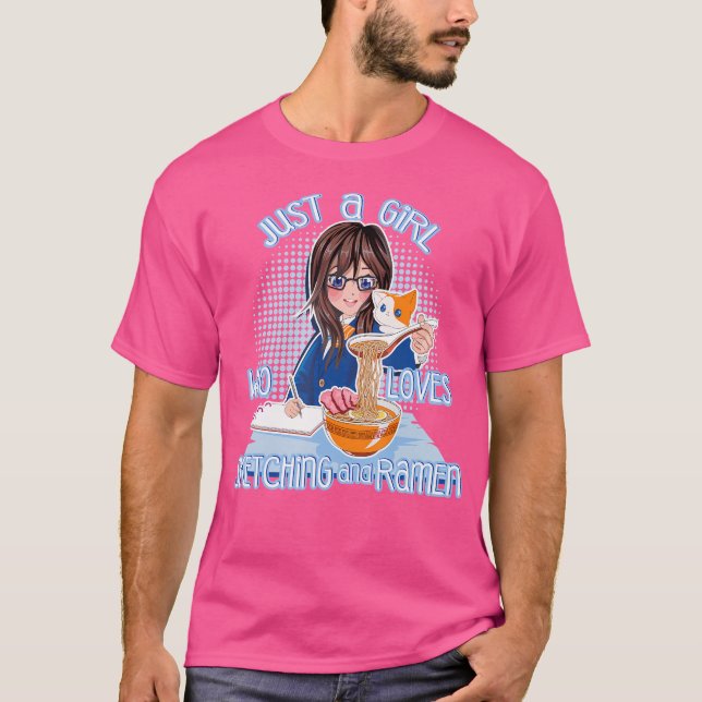 Apenas Uma Menina Que Ama Ramen Esboçando Camisa J (Frente)