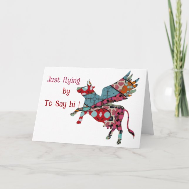 Apenas Voando Por Cartão De Saudação Dobrado (Frente)