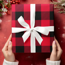 Apenas Xadrez de Búfalo Vermelho e Preto de Natal