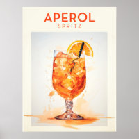 Aperol Spritz Cocktail Poster