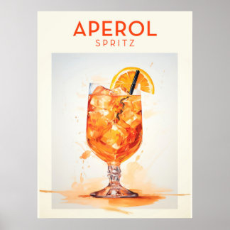 Aperol Spritz Cocktail Poster