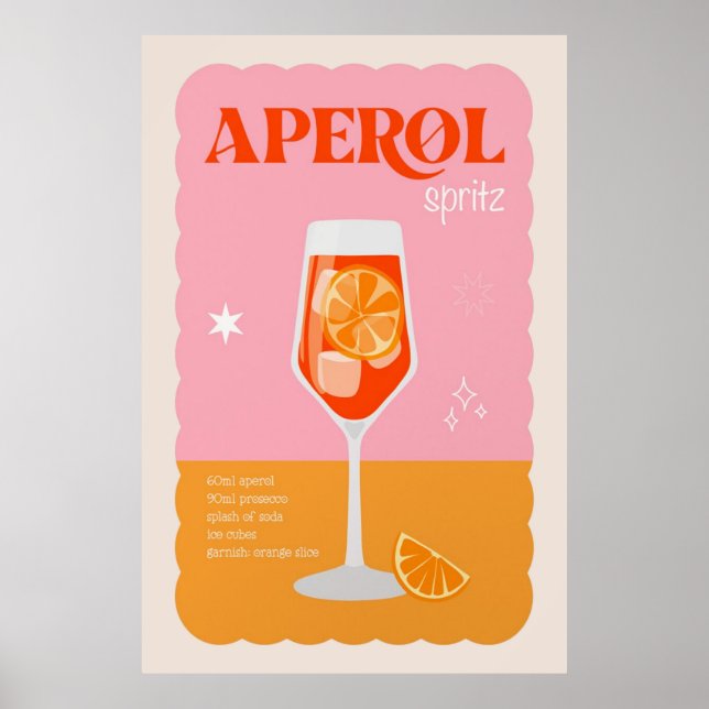 Aperol Spritz Cocktail Poster (Frente)