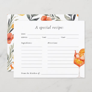 Aperol Spritz Floral Watercolor Bridal Card