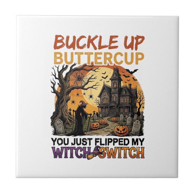 Aperte O Cinto Borboleta Bruxa Interruptor Hallowe (Frente)
