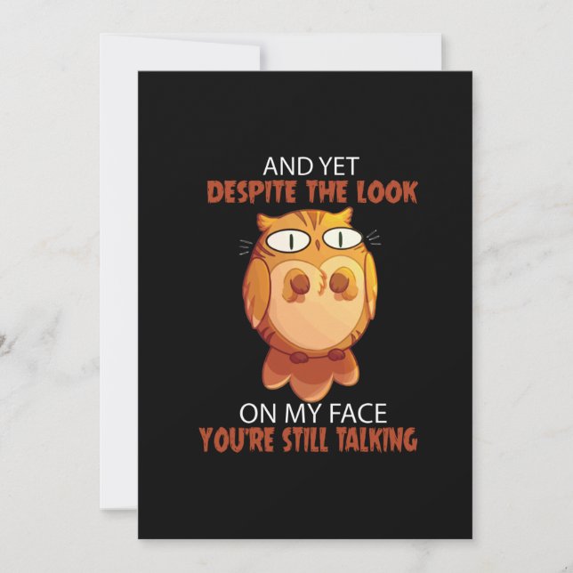 Apesar do olhar na minha cara, você ainda fala (Frente)