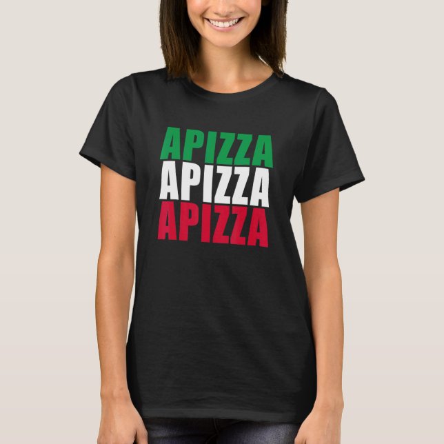 Apizza Italiana Flag Camisetas New Haven Style Piz (Frente)