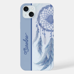 Apoanhador de sonhos em aquarela azul penas nome