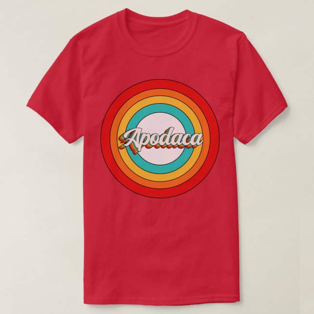 Apodaca Nome Camisa Vintage Círculo Apodaca (Frente do Design)