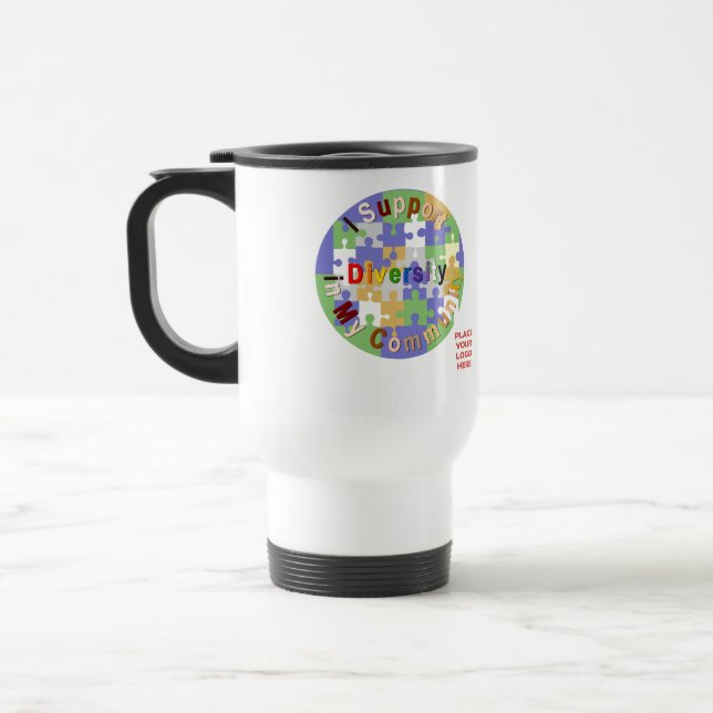 Apoiar a diversidade comunitária II Caneca de viag (Esquerda)